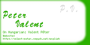 peter valent business card
